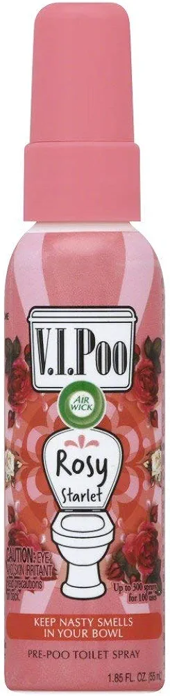 Air Wick V.I.P. Pre-Poop Toilet Spray | Rosy Starlet Scent | Contains Essential Oils | Travel size Air Freshener | Up to 100 uses - 1.85 Ounce (Pack of 5)