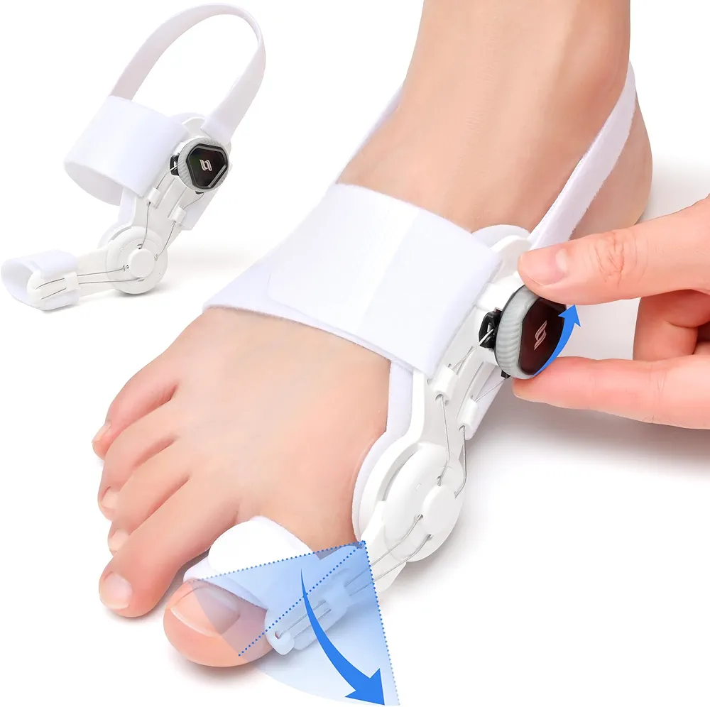 Bunion Corrector for Women & Men, Adjustable Knob Bunion Brace Splint, Bunion Relief Orthopedic Toe Straightener with Silicone Pad Comfortable & Supportive, 1PCS (White)