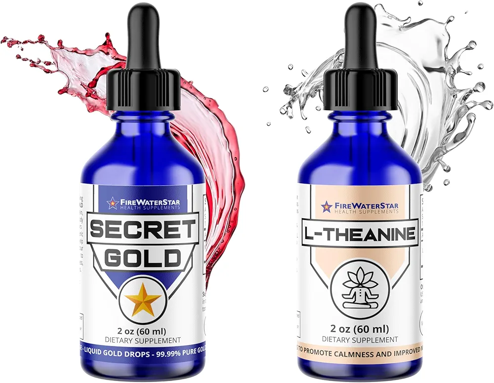 Liquid Gold Drops + L-Theanine (Liquid Calm) - 200mg - 2oz - 99% Pure Bioactive L-Theanine - Non-GMO, Organic, Natural, Vegan - Helps to Promote Calmness, Relaxation, Improved Mood, Restful Sleep