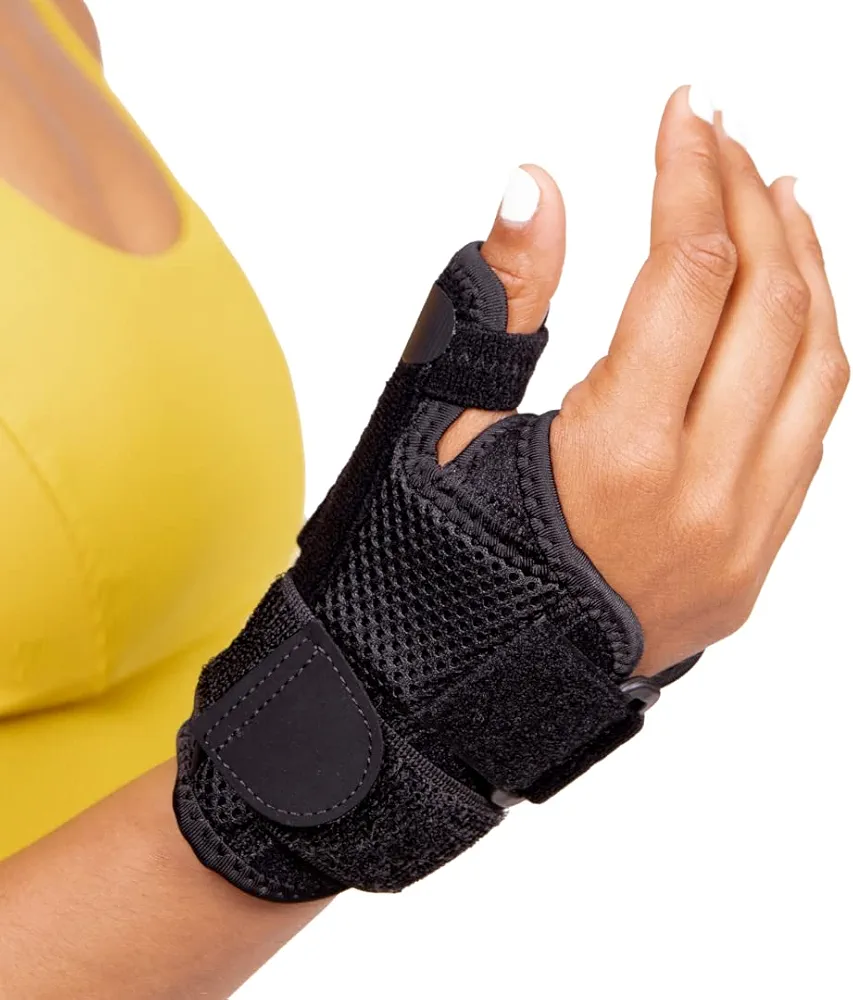 BraceAbility Trigger Thumb Splint - Jammed, Sprained or Broken CMC Joint and Wrist Spica Support Brace for Tendonitis Treatment, Arthritis Pain Relief, Carpal Tunnel Stabilizer for Right or Left Hand