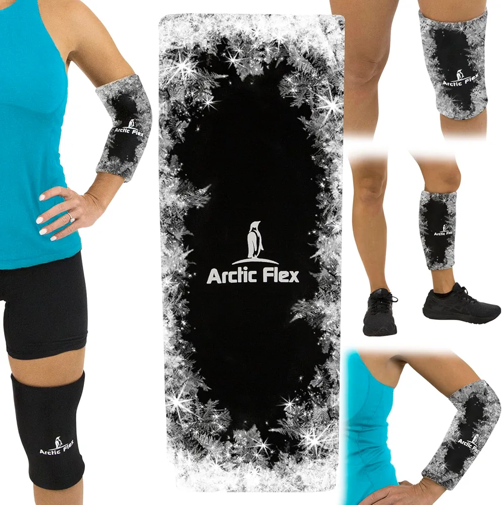 Arctic Flex Ice Sleeve for Knee, Elbow, Arm - Hot & Cold Freeze Pack Wrap for Tennis Pain Relief, Tendonitis - Gel Compression Brace for Injuries - Therapy Compress - Reusable, 360 Coverage