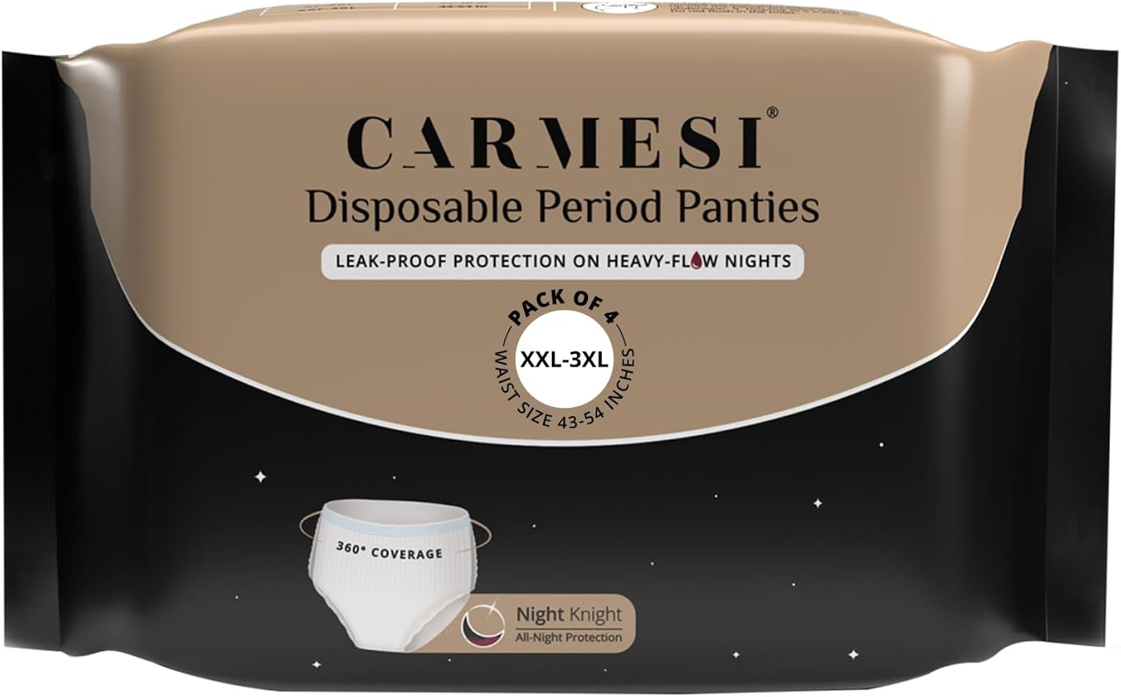 Disposable Panties (XXL-3XL) | 360° Protection for Super Heavy Flow | All-Night Protection | Ultra-Absorbent Core | 4 Pcs White