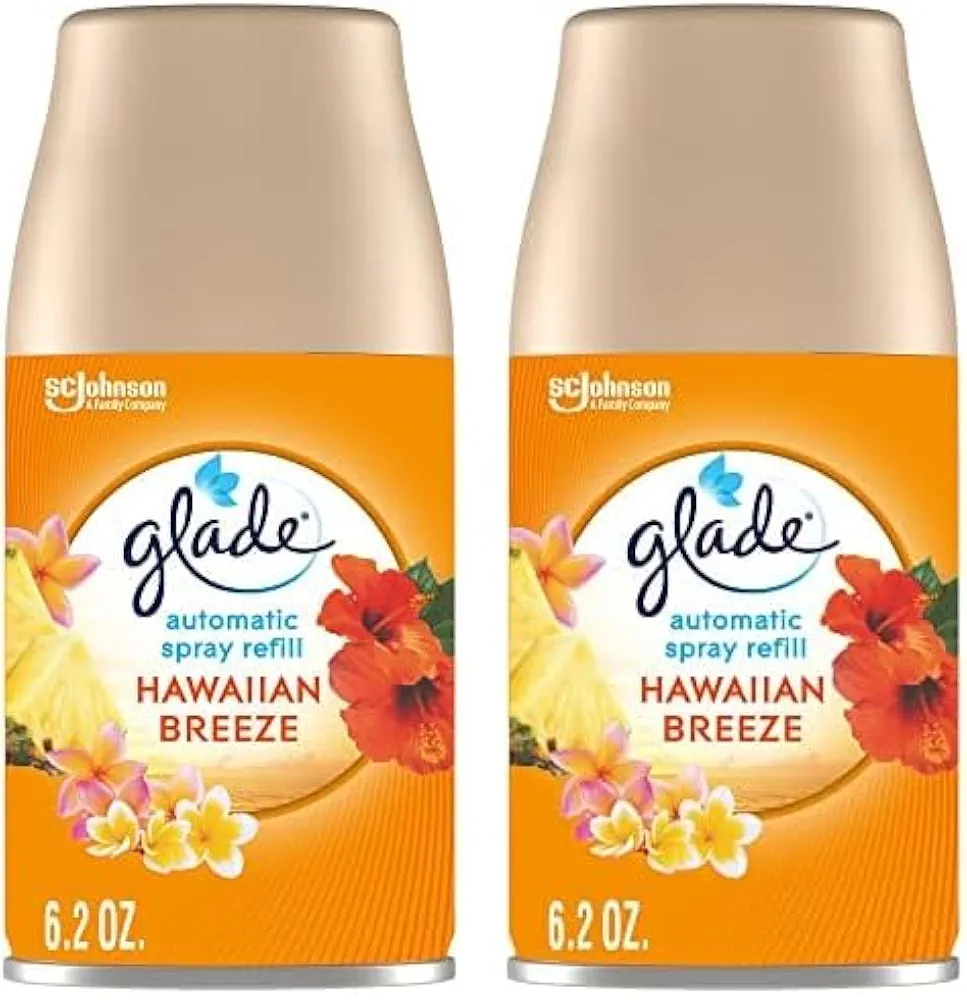 Glade Automatic Spray Refill, Air Freshener for Home and Bathroom, Hawaiian Breeze, 6.2 Oz (Pack of 2)