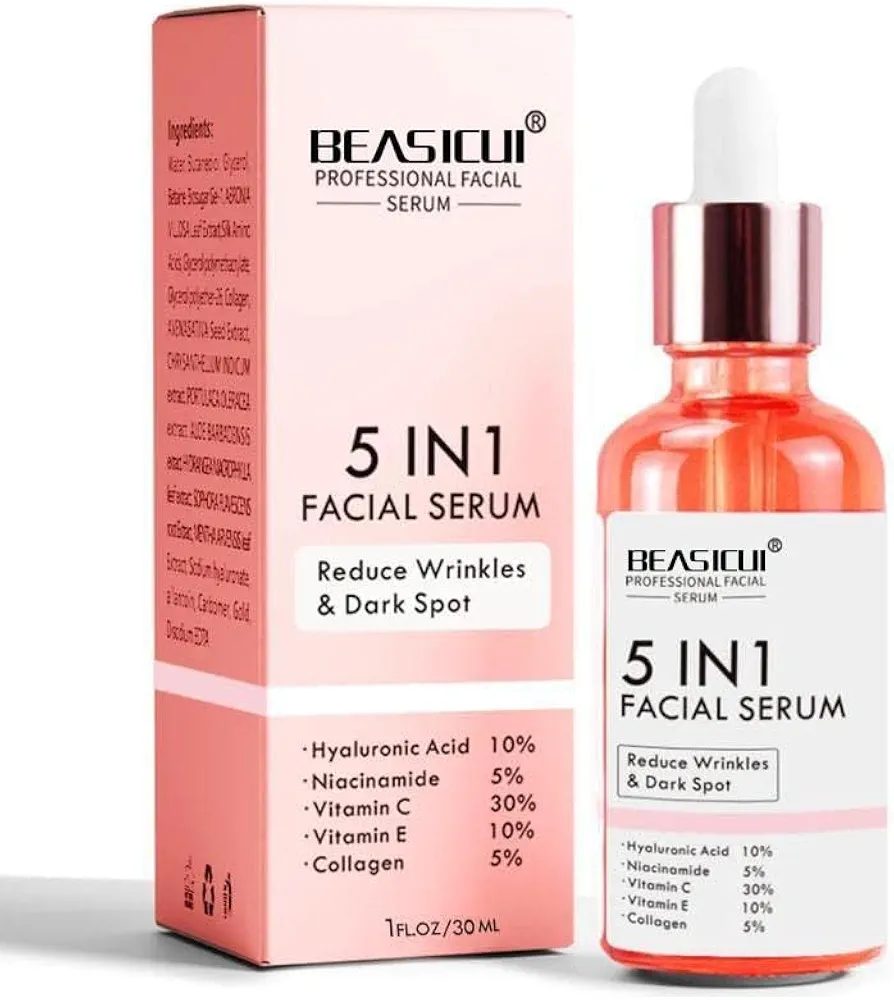 Vitamin C Serum for Face – Anti Aging Face Serum with Vitamin C, Hyaluronic Acid, Vitamin E – Radiance Serum for Dark Spots, Even Skin Tone, Eye Area, Fine Lines & Wrinkles, 1 Fl Oz