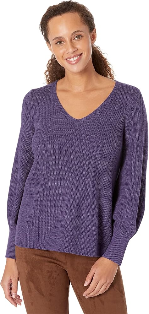 NIC+ZOE Women's Shaker Knit V Neck Sweater