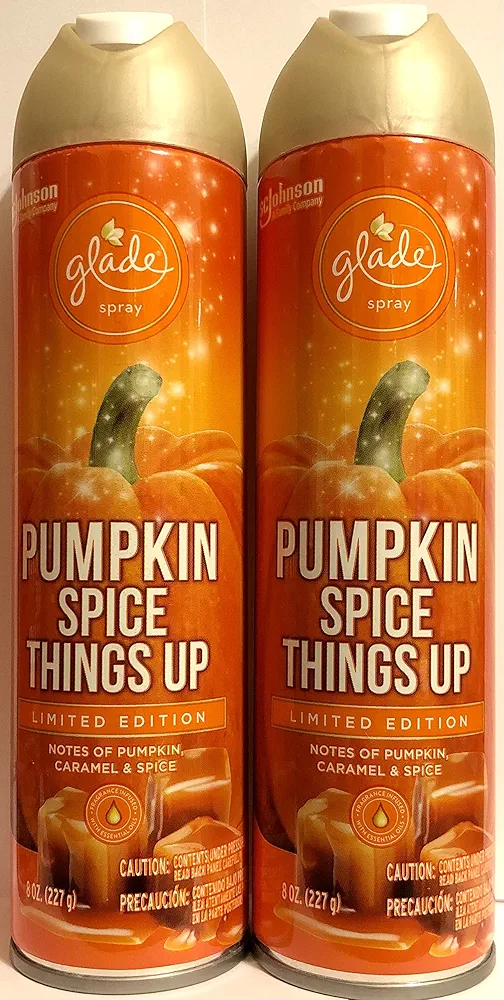 Glade Air Freshener Spray - Pumpkin Spice Things Up - Holiday Collection 2020 - Net Wt. 8 OZ (227 g) Per Can - Pack of 2 Cans2