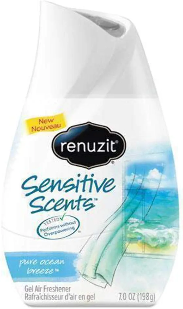 Renuzit Gel Air Freshener, Sensitive Scents, Pure Ocean Breeze, 7 oz, Blue