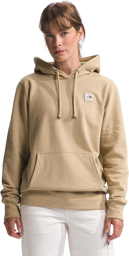 THE NORTH FACE Women's Heritage Patch Pullover Hoodie, Khaki Stone, X-Large