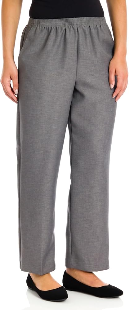 Alfred Dunner Plus Size Basic Polyester Pull-On Pants 09200 Grey