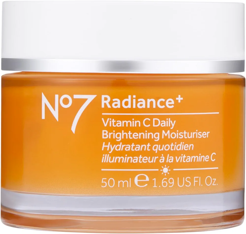 No7 Radiance+ Brightening Vitamin C Moisturizer Face Cream - Skin Nourishing Face Moisturizer - Fast-Absorbing + Lightweight Formula & Suitable for Dry Skin, 1.69 fl oz