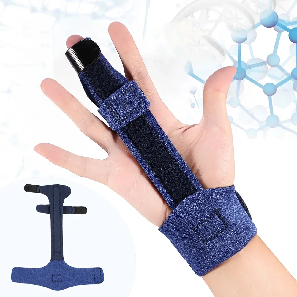 ZJchao Finger Extension Splint, Finger Brace Adjustable Fixing Belt Hand Support for Straightening Curved Finger Fractures Care Locked Stenosing Tenosynovitis Tendon Release Pain Relief