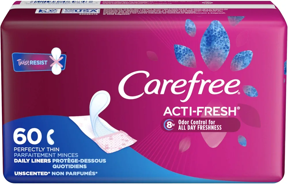 Carefree Body Shape Thin Unscented, 60 Count (Pack of 2)