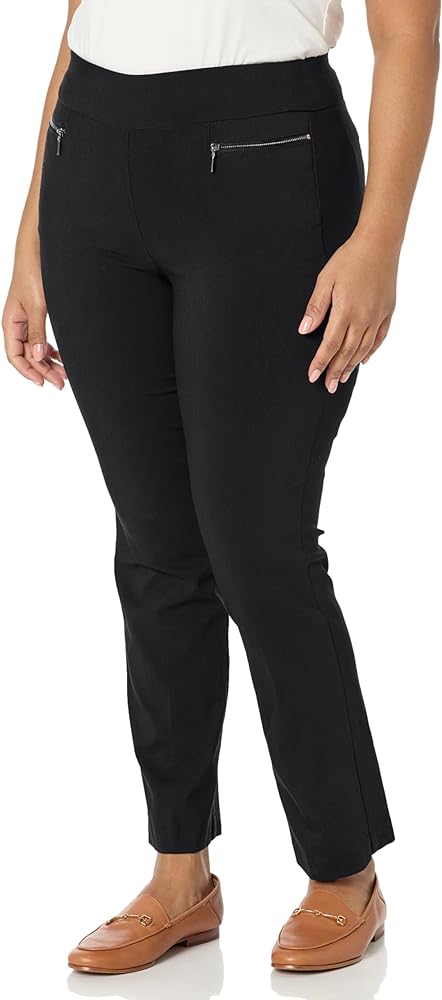 AVENUE Women's Plus Size Pant SSTRETCH Zip AV, Black