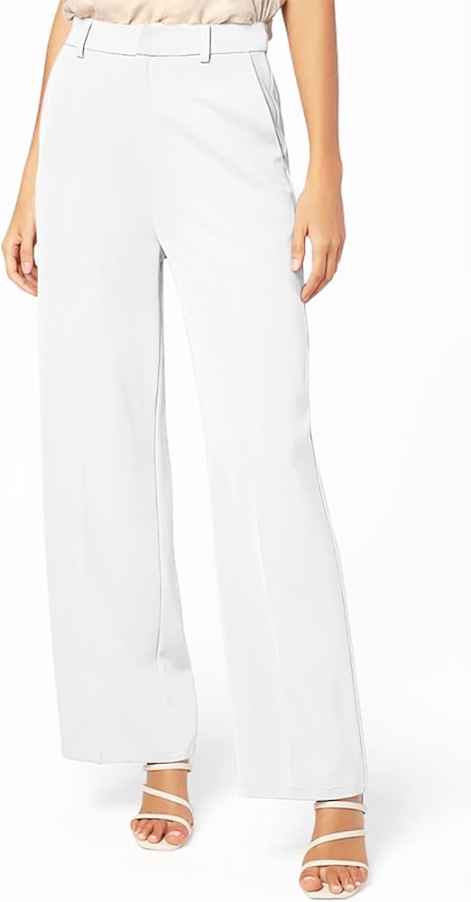 onlypuff Women Pants Work Business Dressy Trousers Wide Leg High Waisted Slacks with Pockets