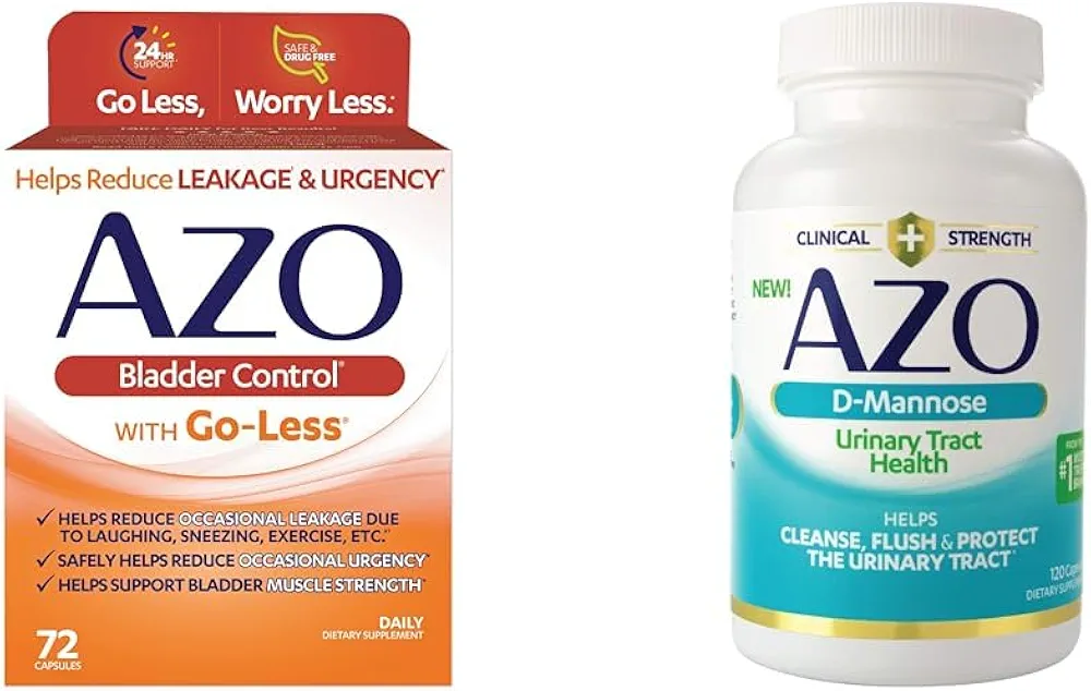 AZO Bladder Control with Go-Less Daily Supplement & D Mannose Urinary Tract Health, Cleanse, Flush & Protect The Urinary Tract