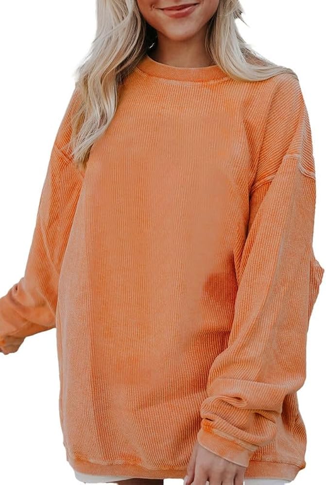 SHEWIN Oversized Sweatshirts for Women Loose Fit Casual Crewneck Sweatshirts Long Sleeve Pullover Tops