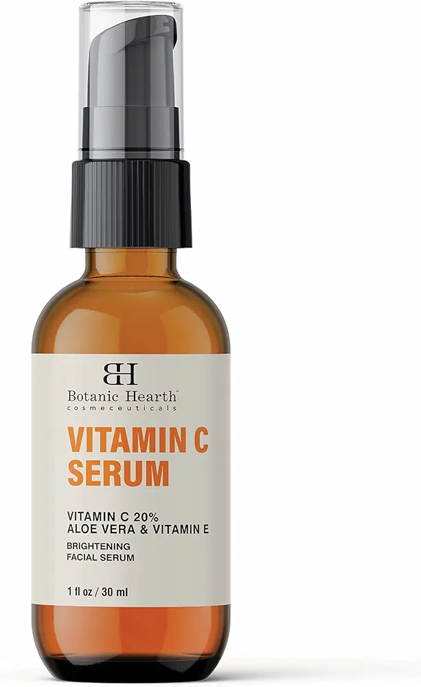 Botanic Hearth Vitamin C Serum for Face - Skin Care Formula with Vitamin E - Anti Aging Facial and Neck Serum, Reduces Appreance of Wrinkes, Acne, Under Eye Dark Circles & Dark Spot, 1 fl oz