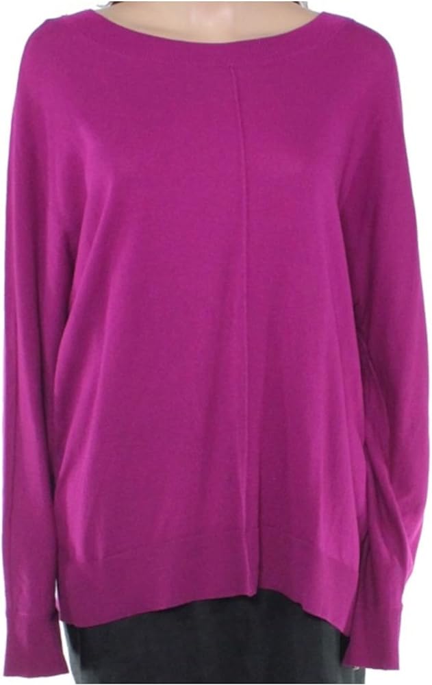 Alfani Womens Sweater Medium Seamed-Front Pullover Purple M