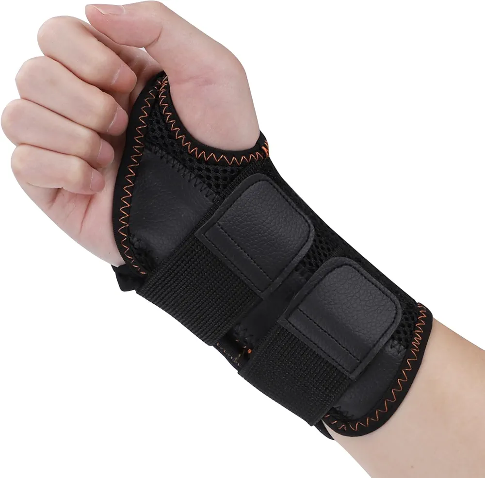 Wrist Brace for Carpal Tunnel, Night Wrist Sleep Support Splint with Adjustable Straps for Pain Relief, Arthritis, Tendonitis, Fitness (Right Hand, Black, S/M (Pack of 1))