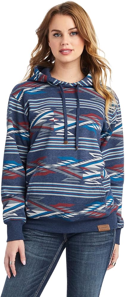 Ariat Women's All Over Print Chimayo Hoodie, New Mexico Navy Print