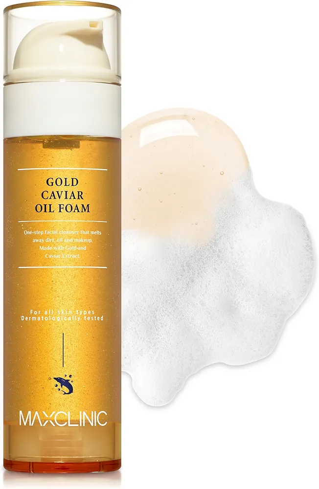 [K-Beauty] Gold Caviar Cleansing Oil to Foam | Daily Face Wash Oil Based Cleanser to Foam | Korean Oil Foaming Face Cleanser | Hydrating Facial Cleanser for Dry Sensitive Skin (3.72 fl oz)