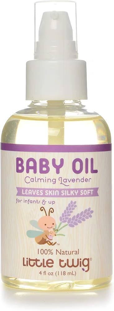 Little Twig All Natural Baby Oil for Sensitive Skin, Lavender - 4 Fluid Oz