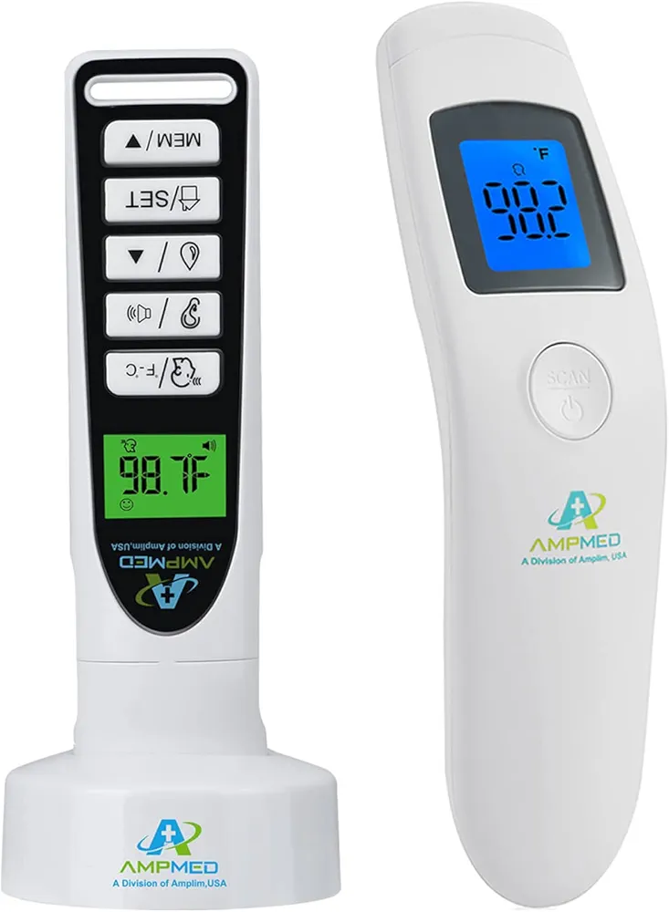 Amplim Bundle Baby Care Bundle Non-Contact Touchless Infrared Digital Forehead Thermometer