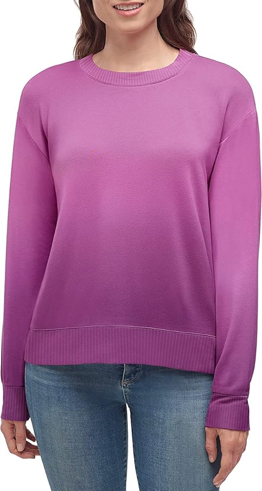 Splendid Women's Sweater Crew Neck Pullover Sweatshirt (X-Large,Purple)