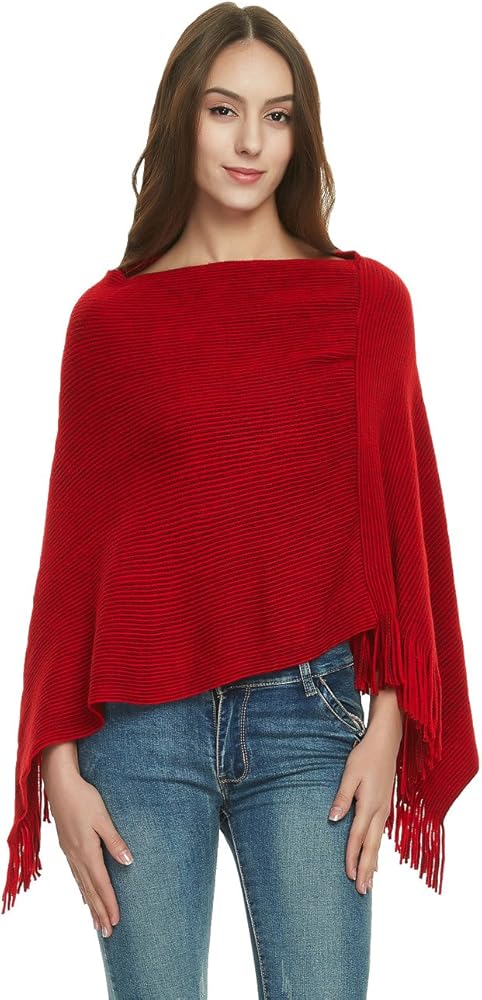 Ferand Women's Lightweight Poncho Sweater Versatile Shawl Wrap for Fall Winter 2023