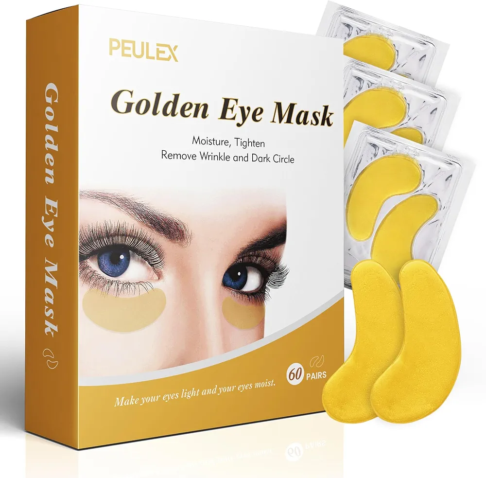 Beauty Golden Under Eye Patches (20 Pairs) - Under Eye Mask for Face Collagen Skin Care Products, Treatment for Dark Circles, Puffy Eyes, Refreshing, Revitalizing, Travel, Wrinkles