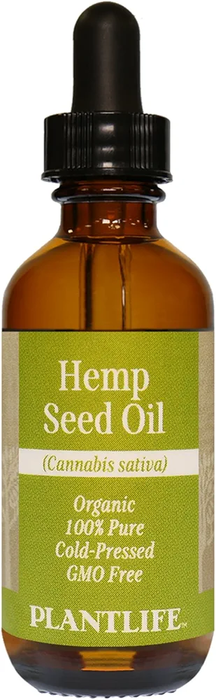 Plantlife Hemp Seed Carrier Oil - Cold Pressed, Non-GMO, and Gluten Free Carrier Oils - for Skin, Hair, and Personal Care - 2 oz