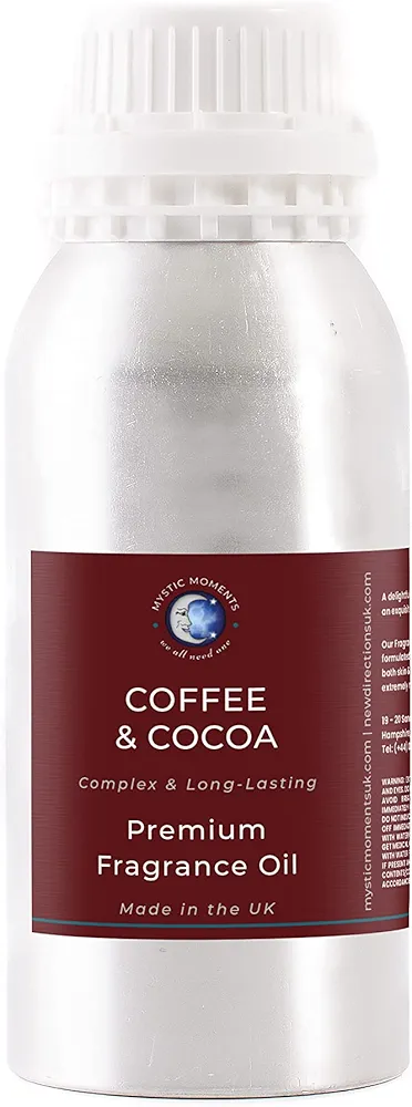 Mystic Moments | Coffee & Cocoa Fragrance Oil - 1Kg - Perfect for Soaps, Candles, Bath Bombs, Oil Burners, Diffusers and Skin & Hair Care Items