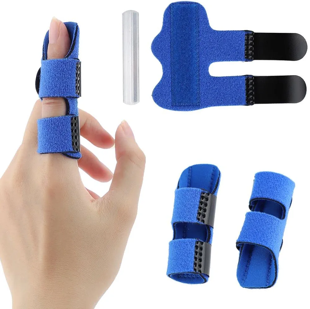 Finger Support Brace, 1Pc Finger Fixed Strap Finger Splint Brace with Protective Sleeve Finger Sleeves Thumb Splint Brace Support Belt for Middle, Ring, Pinkie Finger sports