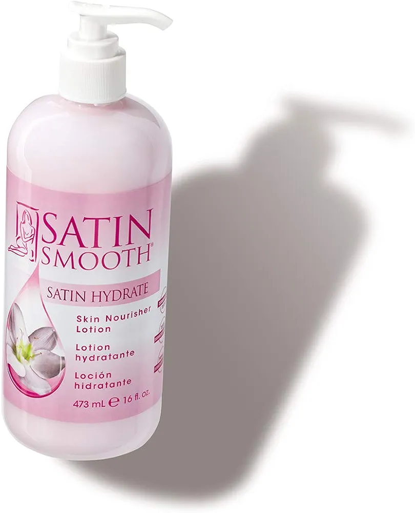 SATIN SMOOTH Hydrate Skin Nourisher Lotion, Post Waxing Treatment, Daily Moisturizer 16 oz