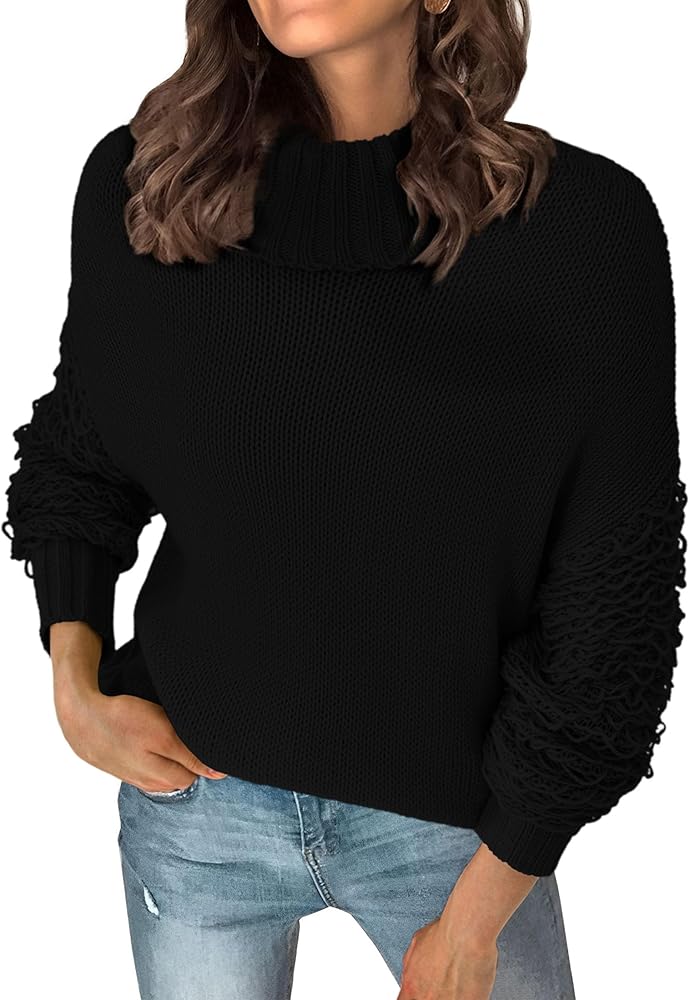 PRETTYGARDEN Womens Fall Turtleneck Sweaters Casual Long Sleeve Pullover Ribbed Knit Sweater Top Blouse