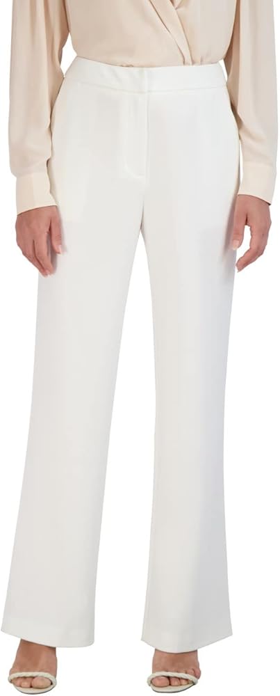 BCBGMAXAZRIA Women's Straight Leg Pant Crease Functional Pockets Trouser