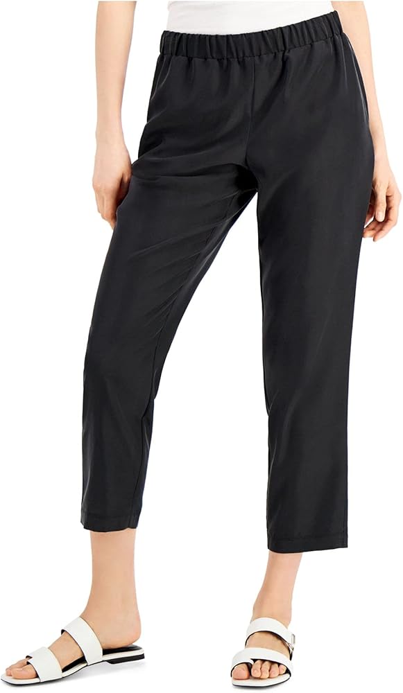 Alfani Womens Solid Pull-On Ankle Casual Trouser Pants