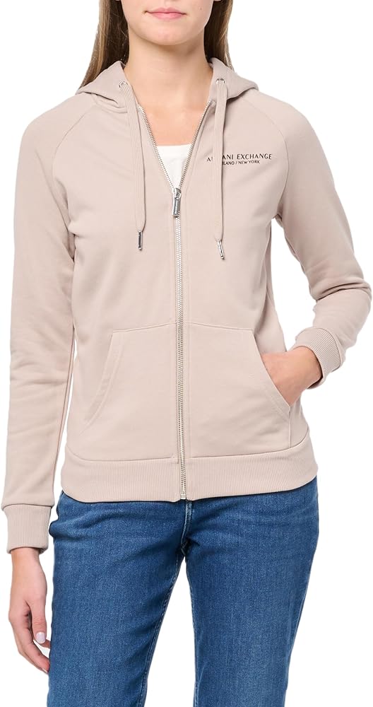 Armani Exchange Women's Milano New York Zip Up Hooded Sweatshirt