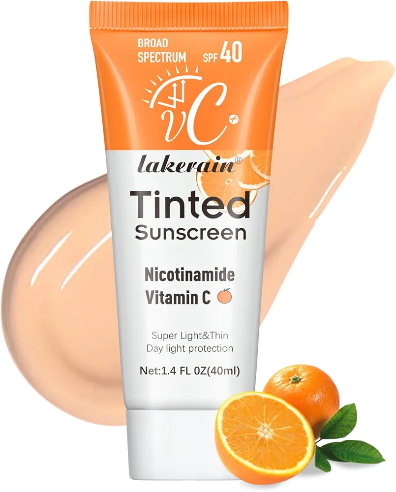 Tinted Sunscreen for Face with SPF 40 - UV Protection - Moisturizer & Lightweight Facial Sunscreen with Vitamin C and Vitamin E, for All Skin Type (40ml)