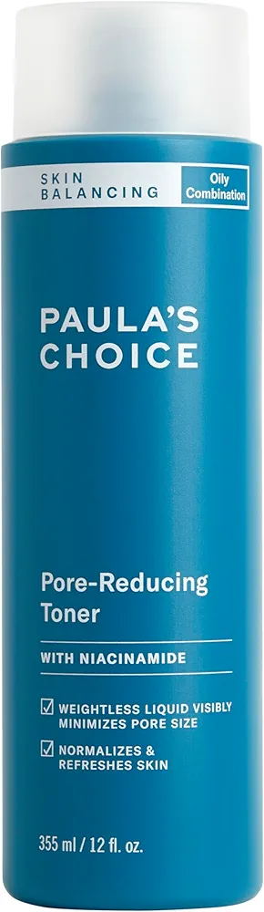 Paula's Choice SKIN BALANCING Pore-Reducing Face Toner for Combination and Oily Skin, Minimizes Large Pores, Controls Oil & Shine, Hydrates & Replenishes, Suitable for Acne-Prone Skin, 12 Fl Oz Bottle