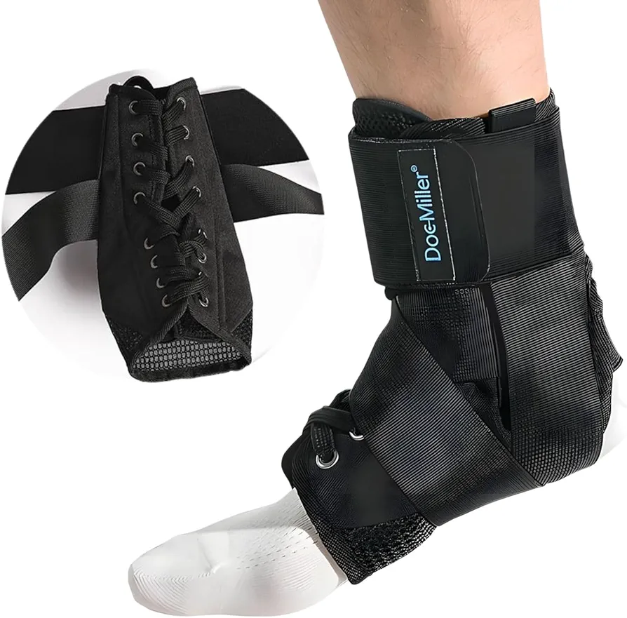 Doc Miller Ankle Brace for Women & Men - Ankle Support Strap Plantar Fasciitis Relief, Achilles Tendonitis Brace Ankle Wrap - Ankle Sleeve Foot Brace for Sprain, Joint Pain Ankle Stabilizer