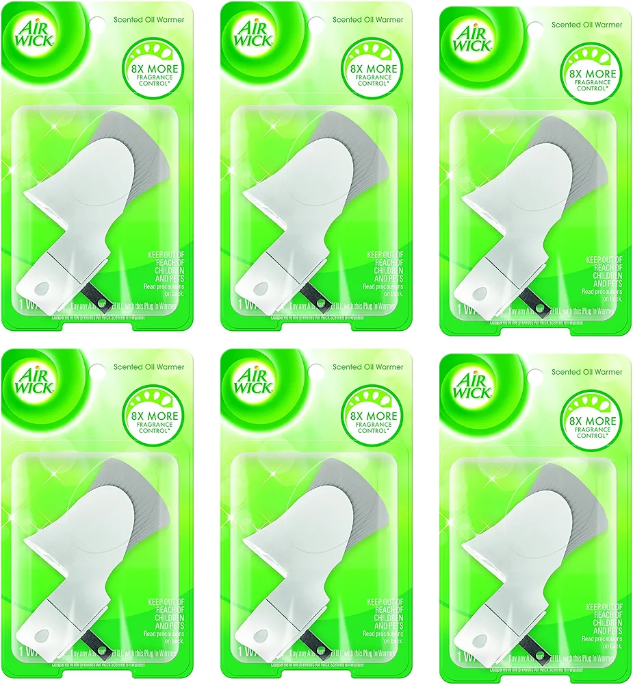 Air Wick Scented Oil Warmer Plugin Air Freshener, White, 6ct