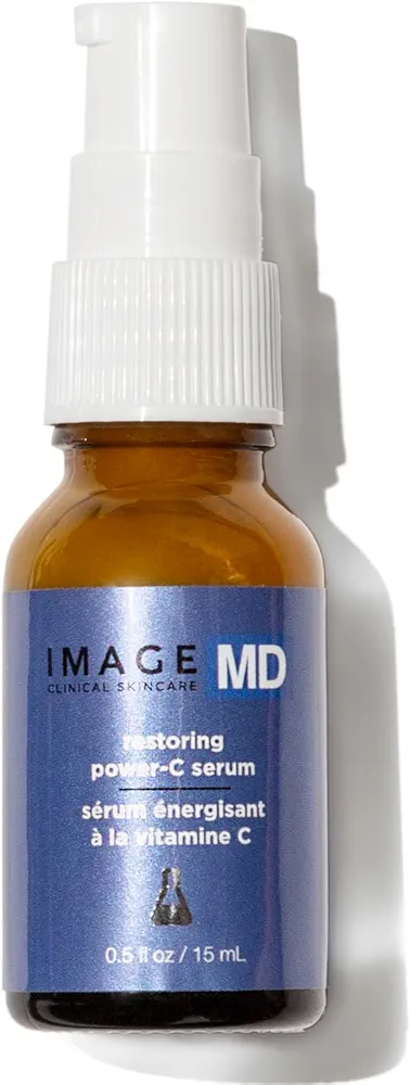 IMAGE Skincare, IMAGE MD Restoring Power-C Serum, 20% Vitamin C, Ferulic Acid Facial Serum to Reduce Pigmentation, Firm, Brighten Skin