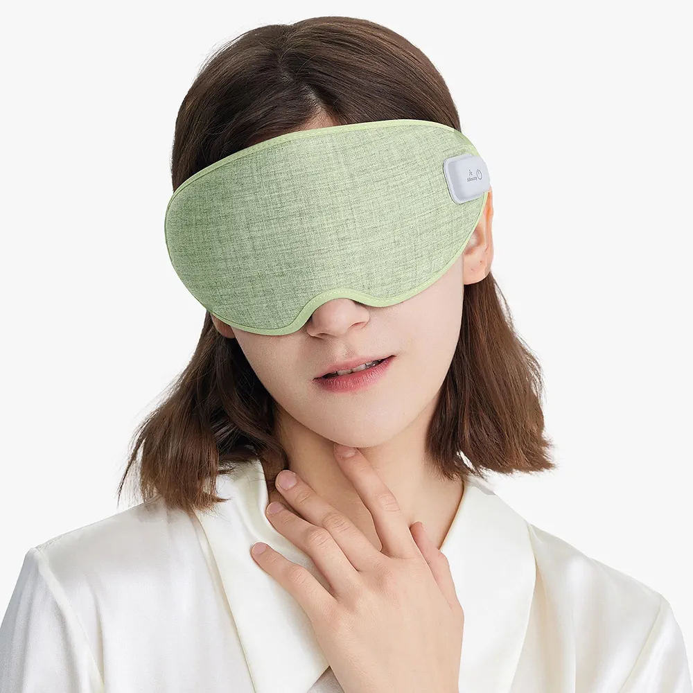 Cordless Heated Eye Mask for Dry Eyes, Graphene Heated Sleeping Mask, Warm Eye Compress Mask with 3 Temperature Adjustment, Rechargeable, Eye Strain Relief, Gifts for Adults (Green)