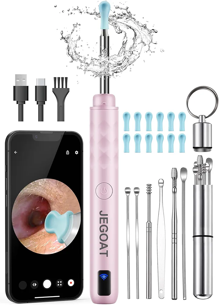 Ear Wax Removal Tool Camera, 1296P HD Scope and 6 LED Lights, Ear Cleaner Kit, Earwax Removal with Camera - Earwax Remover Tool with 12 Spoon