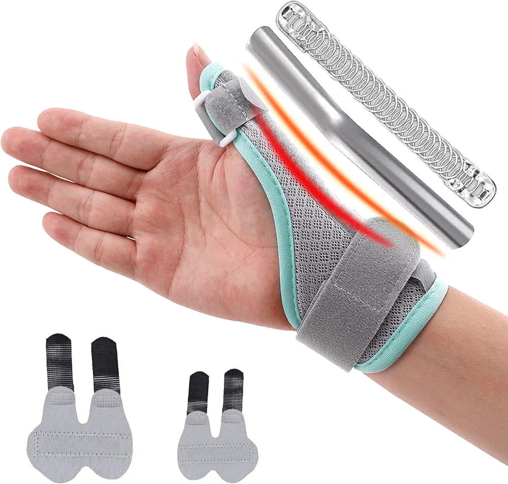 Thumb Splint Brace + 2 Trigger Finger Splint, Reversible Thumb & Wrist Stabilizer Splint and Finger Brace for Trigger Thumb, Arthritis, Tendonitis, Sprained, Carpal Tunnel, Right and Left Hand Support