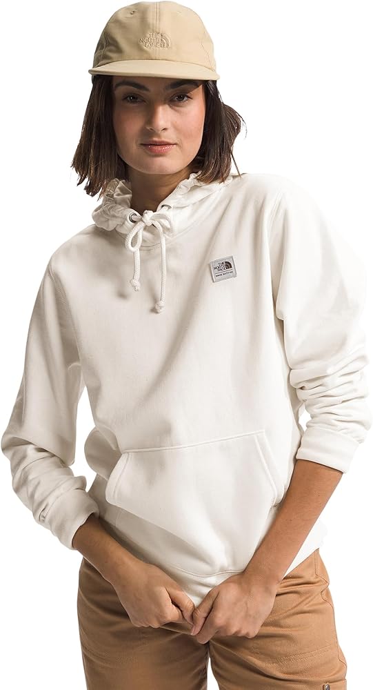 THE NORTH FACE Women's Heritage Patch Pullover Hoodie, White Dune, X-Small