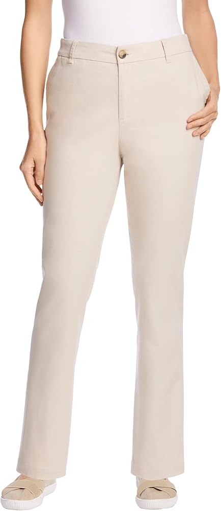 Woman Within Women's Plus Size Freedom Waist Straight Leg Chino