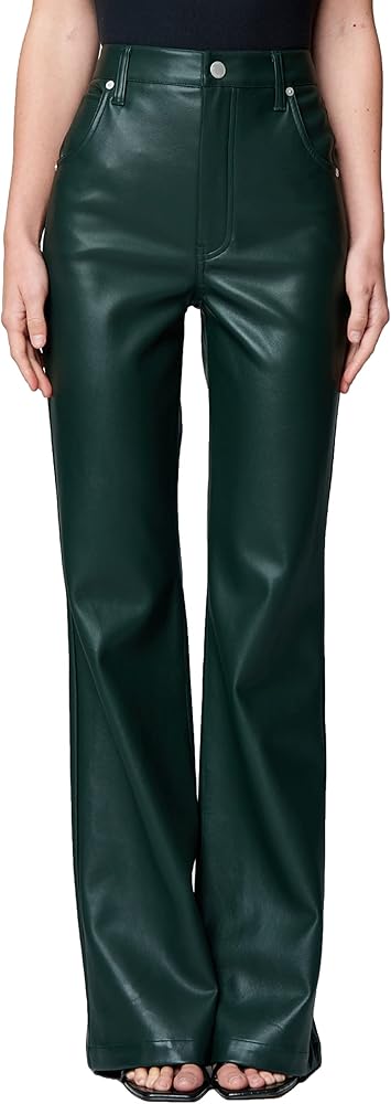 [BLANKNYC] Womens Luxury Clothing Vegan Leather High Rise Wide Leg Pant, Comfortable & Stylish