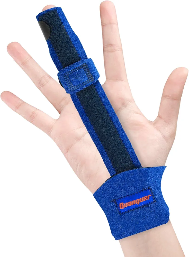 Finger Extension Splint for Trigger Finger, Mallet Finger, Finger Knuckle Immobilization, Finger Fractures, Wounds, Post-operative Care and Pain Relief- Malleable Metallic Hand Splint Finger Support